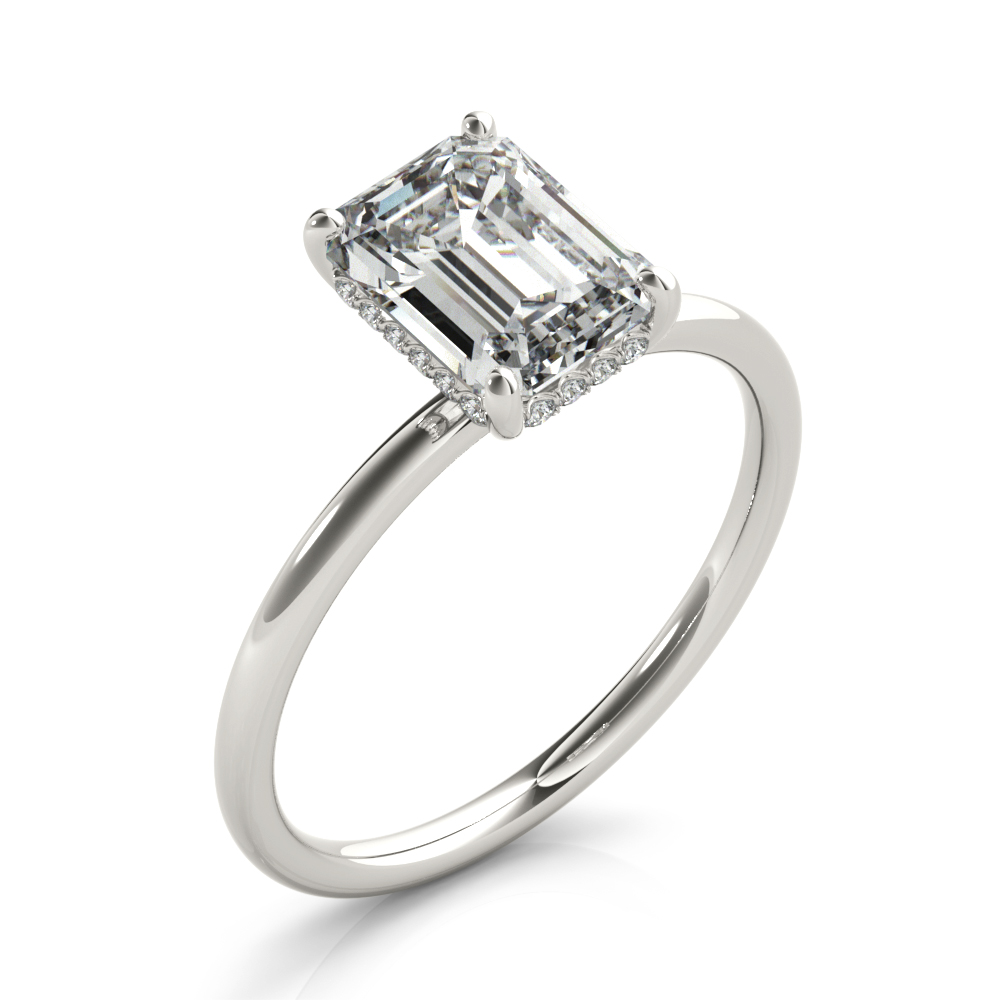 ENGAGEMENT RING EMERALD CUT CENTER
