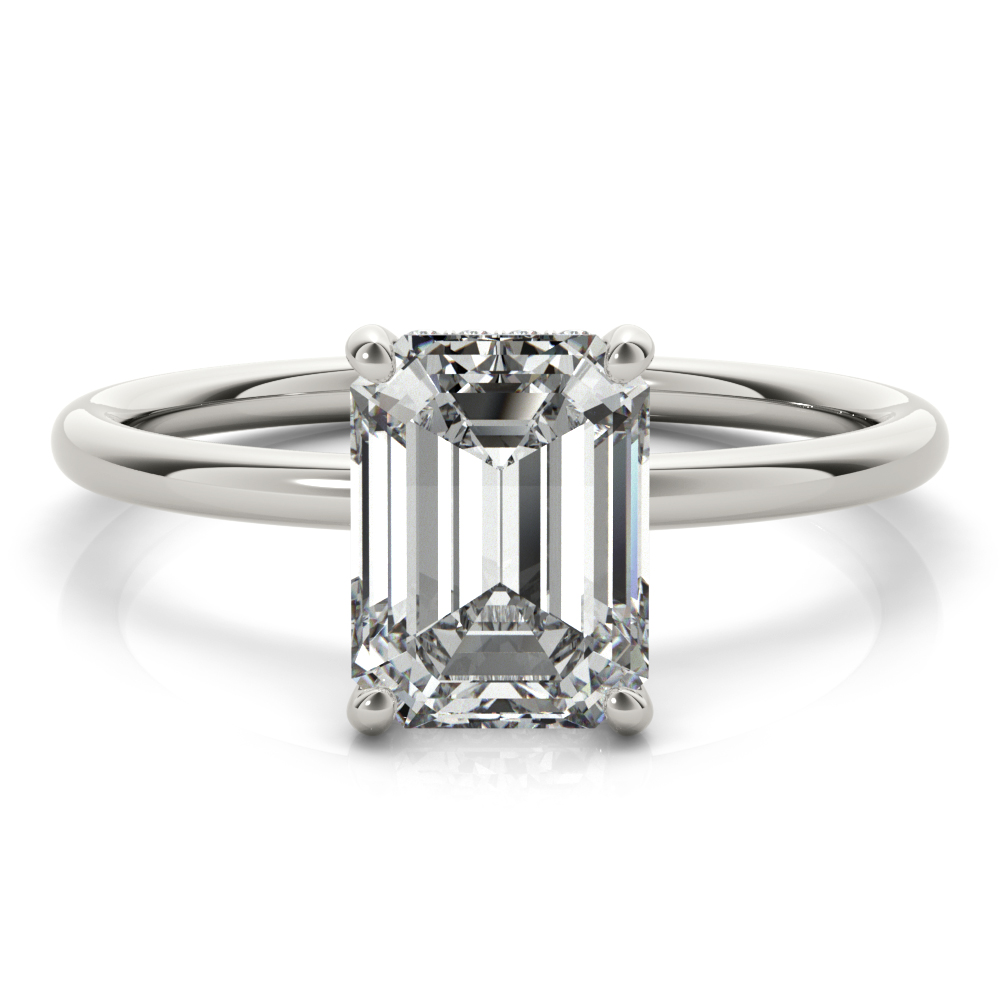 ENGAGEMENT RING EMERALD CUT CENTER