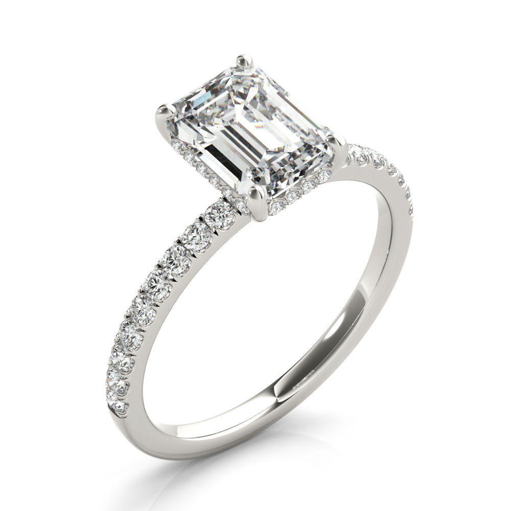 SINGLE ROW EMERALD CUT CENTER