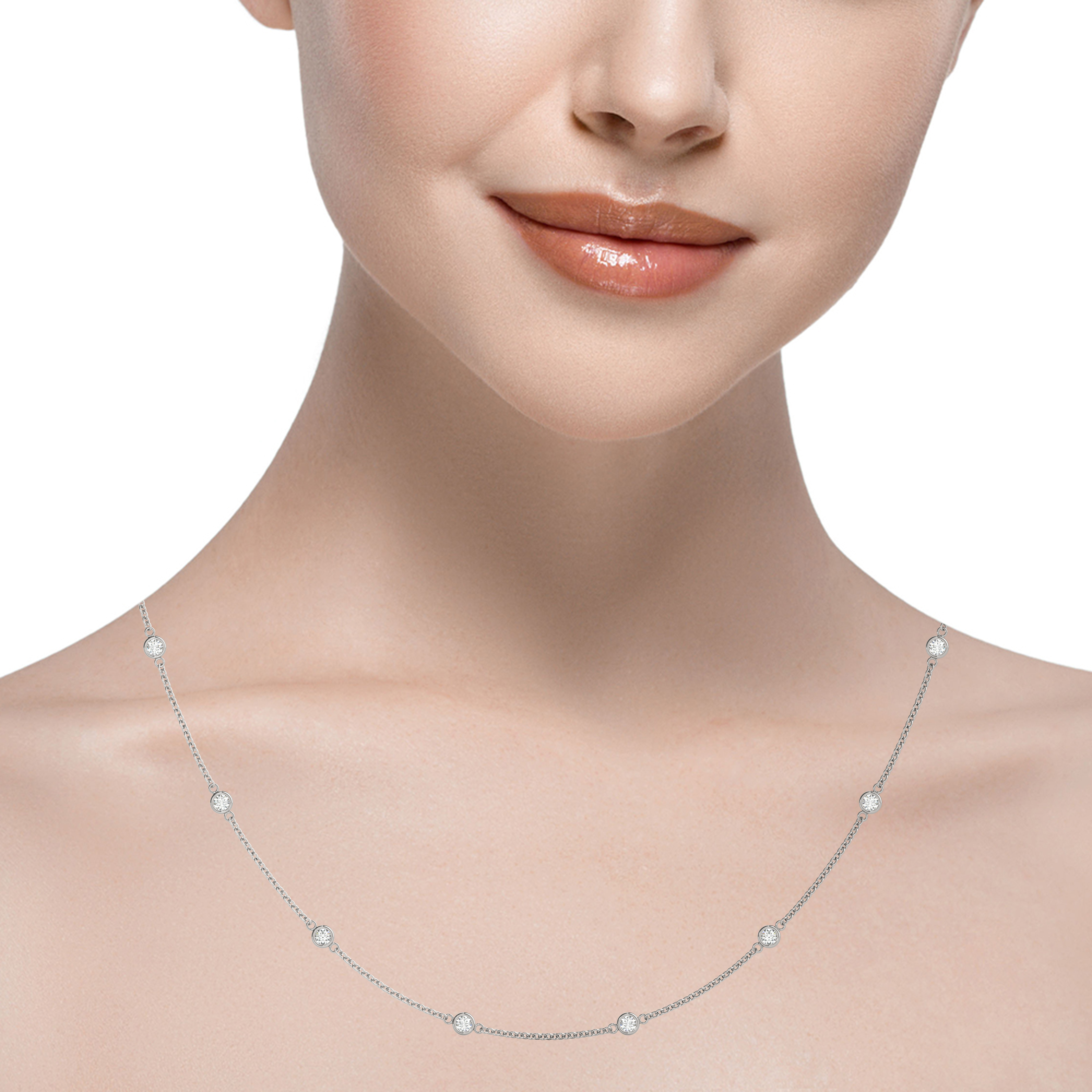 .040 (1.4mm) DIA STATION NECKLACE