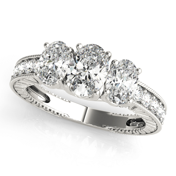 ENGAGEMENT RINGS 3 STONE OVAL