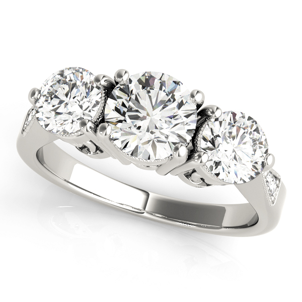 ENGAGEMENT RINGS 3 STONE ROUND