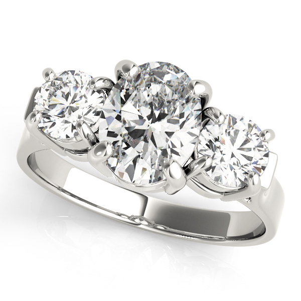 ENGAGEMENT RINGS 3 STONE OVAL