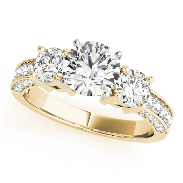 ENGAGEMENT RINGS 3 STONE ROUND