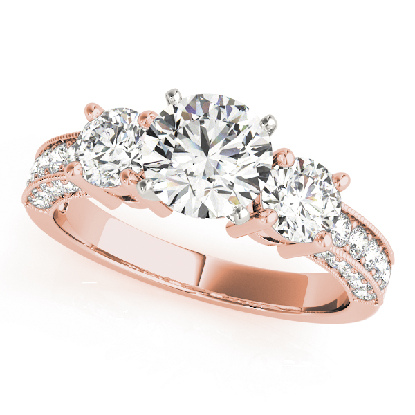 ENGAGEMENT RINGS 3 STONE ROUND