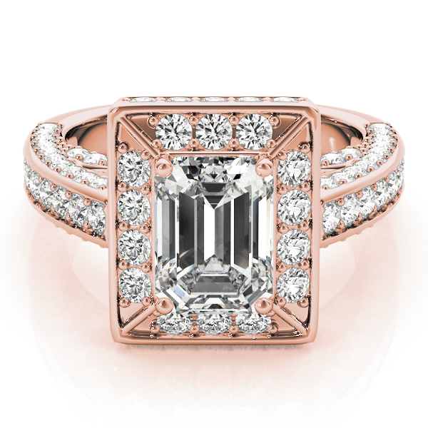 HALO ENGAGEMENT RING FOR EMERALD CUT